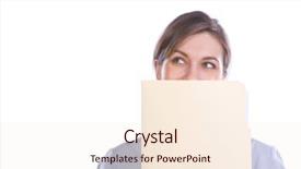  Presentation with eyes - Presentation having woman eyes looking over folder background and a  colored foreground