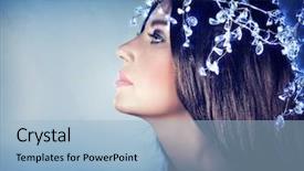  Presentation with fashion accessories - Slide deck with beautiful snow queen portrait profile background and a light blue colored foreground