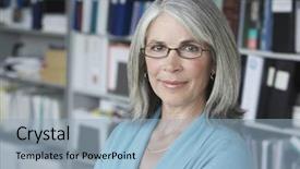  Presentation with middle ages portrait - Audience pleasing slide deck consisting of portrait of a middle aged backdrop and a light blue colored foreground