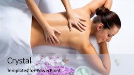  Presentation with masseur doing massage spa - Beautiful presentation theme featuring masseur doing massage on woman backdrop and a lemonade colored foreground