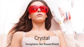  Presentation with laser - Slide set consisting of woman face laser epilation background and a lemonade colored foreground