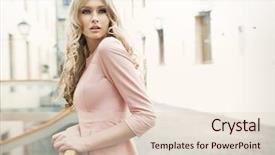  Presentation with girl scouts explorer summer - Slide deck consisting of woman fashion - summer blonde girl background and a lemonade colored foreground