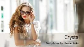  Presentation with curly hair - Colorful PPT theme enhanced with young sexy country boy next to a wooden fence standing outside in nature backdrop and a coral colored foreground