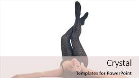  Presentation with socks - Audience pleasing presentation theme consisting of woman fashion leg and socks backdrop and a lemonade colored foreground