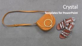  Presentation with leather shoes - PPT theme with woman fashionable snake designed shoes background and a  colored foreground