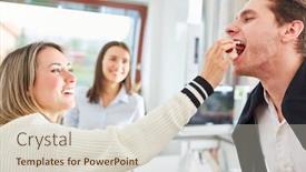  Presentation with grape - Cool new slide deck with woman-feeds-man-with-grape backdrop and a lemonade colored foreground