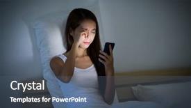  Presentation with eye pleasing - Slides featuring woman feeling eye painful background and a ocean colored foreground