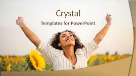  Presentation with sunflowers - Slides featuring woman feeling free among sunflowers background and a  colored foreground