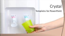  Presentation with water cup - Cool new presentation design with woman filling cup at water backdrop and a white colored foreground