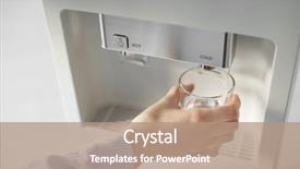  Presentation with water dispenser - Presentation theme with woman filling glass from water background and a coral colored foreground
