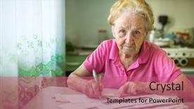  Presentation with utility - PPT layouts featuring woman fills in utility bill background and a coral colored foreground