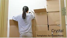  Presentation with find - Colorful presentation theme enhanced with woman find the clothes inside backdrop and a coral colored foreground