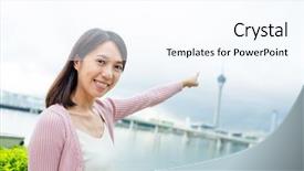  Presentation with macau - PPT layouts featuring happy onam - woman finger pointing background and a cool aqua colored foreground