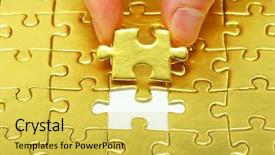  Presentation with fingers - Audience pleasing presentation theme consisting of woman fingers holdings puzzle backdrop and a yellow colored foreground
