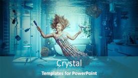  Presentation with conceptual framework - Slide set consisting of woman-floating-in-a-flooded background and a teal colored foreground