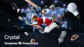  Presentation with mobile use - Slide set featuring  background and a  colored foreground