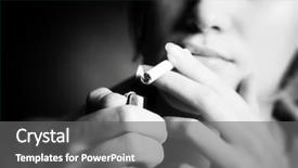  Presentation with smoking pregnancy - Audience pleasing PPT layouts consisting of woman focus on cigarette light backdrop and a gray colored foreground