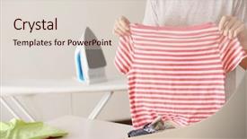  Presentation with china clothes washing - Cool new theme with woman folding clothes after ironing backdrop and a lemonade colored foreground