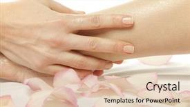  Presentation with foot massage - PPT layouts enhanced with woman foot receiving gentle massage background and a lemonade colored foreground