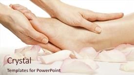  Presentation with foot massage - Amazing slide deck having woman foot receiving gentle massage backdrop and a lemonade colored foreground