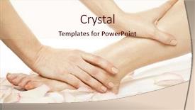  Presentation with foot massage - PPT layouts having woman foot receiving gentle massage background and a lemonade colored foreground
