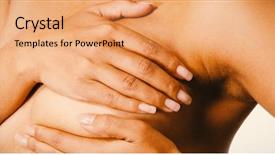  Presentation with breast cancer - PPT theme enhanced with shirtless woman for breast cancer background and a coral colored foreground