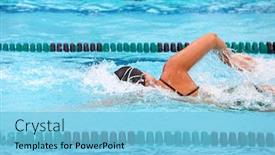  Presentation with atv racing - Beautiful slides featuring woman-freestyle-swimmer-racing backdrop and a light blue colored foreground