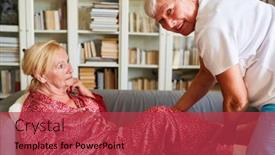  Presentation with nursing - Presentation design featuring woman-from-the-nursing-service background and a red colored foreground