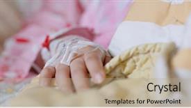  Presentation with intravenous - Cool new slides with woman get intravenous infusion backdrop and a coral colored foreground