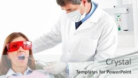  Presentation with laser - Cool new slides with woman-gets-laser-treatment backdrop and a light gray colored foreground