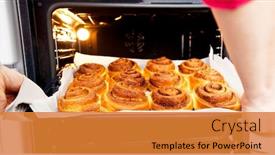  Presentation with bakery - Cool new slides with woman-gets-out-the-deco backdrop and a gold colored foreground