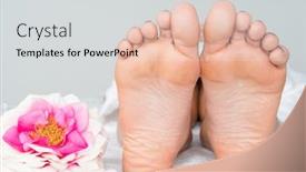  Presentation with foot massage - Audience pleasing presentation theme consisting of woman getting a foot massage in the spa backdrop and a light gray colored foreground