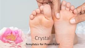  Presentation with foot massage - Cool new presentation design with woman getting a foot massage in the spa backdrop and a lemonade colored foreground