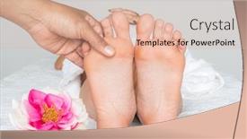  Presentation with foot massage - Amazing presentation having woman getting a foot massage in the spa backdrop and a lemonade colored foreground