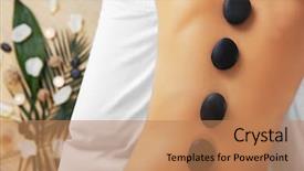  Presentation with massage therapy - Slide deck with woman getting a hot stone massage at spa salon stone therapy background and a coral colored foreground