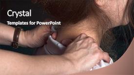  Presentation with office - Colorful PPT theme enhanced with woman getting a neck massage backdrop and a  colored foreground