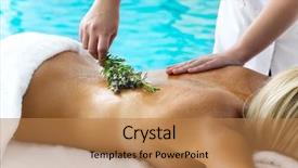  Presentation with spa - PPT layouts enhanced with woman getting a spa treatment background and a  colored foreground