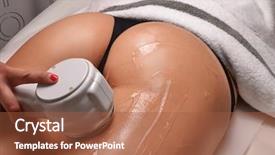  Presentation with frequency - Audience pleasing theme consisting of woman getting buttocks radio frequency backdrop and a red colored foreground