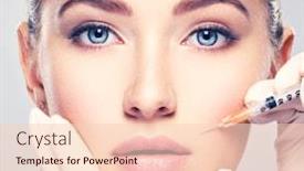  Presentation with beauty cosmetic - Beautiful slides featuring woman-getting-cosmetic-injection backdrop and a lemonade colored foreground