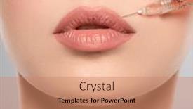  Presentation with cosmetology clinic - Slide set having woman-getting-cosmetic-injection background and a coral colored foreground