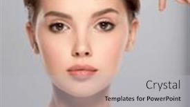  Presentation with cosmetology clinic - PPT theme enhanced with woman-getting-cosmetic-injection and a light gray colored foreground