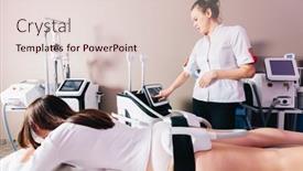  Presentation with burn - Presentation theme having woman-getting-ems-treatment background and a lemonade colored foreground