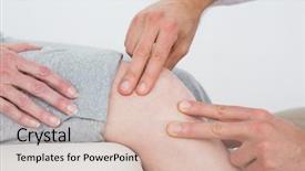  Presentation with knee - Colorful presentation enhanced with woman getting her knee backdrop and a  colored foreground