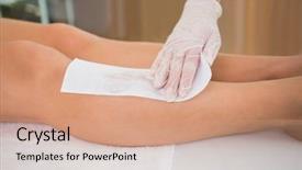 Presentation with beauty - Presentation theme enhanced with woman getting her legs waxed background and a coral colored foreground