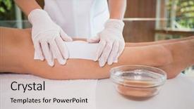  Presentation with indian woman face beauty - Amazing theme having woman getting her legs waxed backdrop and a coral colored foreground