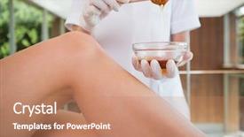  Presentation with indian woman face beauty - Presentation theme enhanced with woman getting her legs waxed background and a  colored foreground