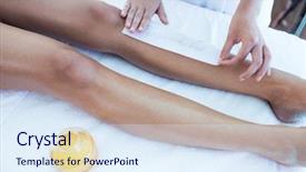  Presentation with spa espiritual - Audience pleasing slides consisting of woman getting her legs waxed backdrop and a  colored foreground