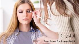  Presentation with done - Theme consisting of woman getting her make-up done in beauty salon background and a lemonade colored foreground