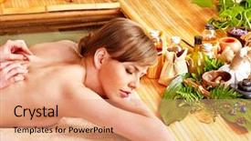  Presentation with spa - PPT layouts with woman getting massage in spa background and a  colored foreground