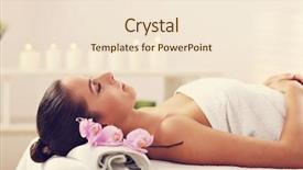  Presentation with spa - Presentation theme with woman getting massage in spa background and a lemonade colored foreground
